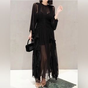Black ruffled dress